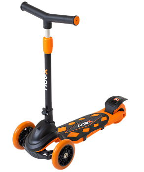 БЕЗ УПАКОВКИ Самокат 3-колесный Robin 3D, 120/90 мм, оранжевый