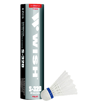 Набор воланов для бадминтона S-320, пластик, в тубе, 6 штук Набор воланов для бадминтона S-320, пластик, в тубе, 6 штук