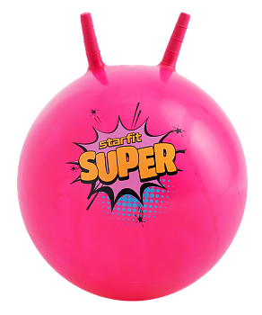 Фитбол детский с рожками GB-406 антивзрыв, 500 гр, розовый, 45 см